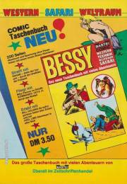Werbung in Bessy 406 zum Start der Taschenbücher. Abgebildetes Titelbild ist nicht als Coverbild erschienen.